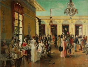 Café Frascati Kohtaus Napoleonin ajalta =, 1893 tekijältä Francois Flameng