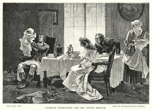 Camille Desmoulins ja hänen Pikku Horatius tekijältä Francois Flameng