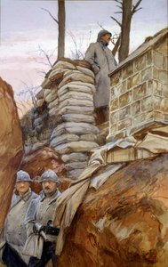 Mont Renault -näköalapaikka (huhtikuu 1918). François Flamengin (1856-1923) maalaus tekijältä Francois Flameng