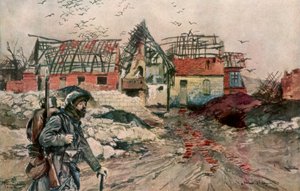 Ablain-Saint-Nazairen rauniot, Artois, Ranska, 18. joulukuuta 1915, 1926. tekijältä Francois Flameng