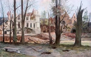 Talon rauniot, Soupir, ensimmäinen maailmansota, huhtikuu 1917. tekijältä Francois Flameng
