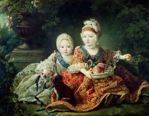 Louis de France (1754-93) duc de Berry ja Louis de France (1755-1824) comte de Provence, tulevat Ranskan kuninkaat Ludvig XVI ja Ludvig XVIII, 1757