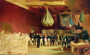 Edustajainhuone esittelee Orleansin herttua Ludvig Philippe I:lle (1773-1850) säädöksen, joka kutsuu hänet valtaistuimelle, ja vuoden 1830 peruskirjan kuninkaallisessa palatsissa 7. elokuuta 1830.