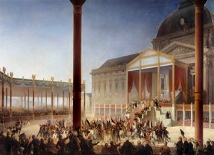 Champ de Mai -kokous (jonka piti Napoleon I departementtien ja armeijan edustajien läsnä ollessa Champ-de-Marsissa Pariisissa, 1.6.1815) Francois Joseph Heimin maalaus (1787- 1865) 1847 su. 1,27x1,54 m