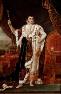 Vestfalenin kuninkaan Jerome Bonaparten (1784-1860) muotokuva Wilhelmshohen puutarhan edessä. François Joseph (Francois-Joseph) Kinsonin (1770-1839) tai Kinsoenin maalaus. 1800-luvun aurinko. 2,1x1,4 m Versailles musee du chateau
