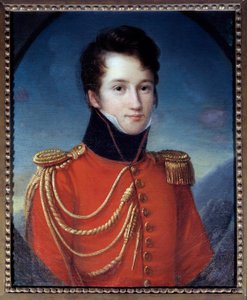Muotokuva kirjailijasta ja näytelmäkirjailijasta Alfred de Vignystä (1797-1863) univormussa Kuninkaan talon santarmina. Francois Joseph Kinsonin (1771-1839) maalaus 1800-luvun su. 0,59x0,48 m. Pariisi, Musee Carnavalet