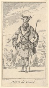 Habit de Faune: faun, keppi oikealla h..., n. 1721.