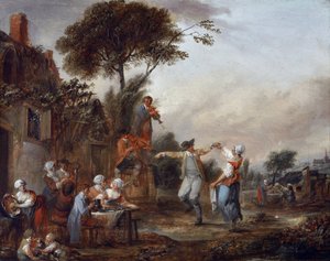 Kyläjuhlat (maalaus) tekijältä Francois Louis Joseph Watteau