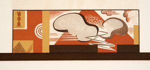 Graafinen kuvitus teoksesta Prometheus kahleissa, Aiskhylos, julkaisu. 1941 (sabluunapainatus) tekijältä Francois-Louis Schmied