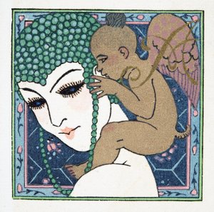 Kirje A, Personages de Comedie, pub. 1922 (stensiiliprintti) tekijältä Francois-Louis Schmied