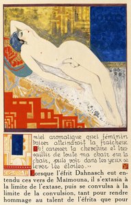 Mies makuuasennossa alastonkuva elokuvasta "Prinsessa Boudour - Tales of a Thousand and One Nights" tekijältä Francois-Louis Schmied