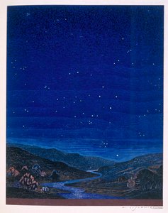 Yömaisema, kuvitus Rudyard Kiplingin teoksesta "Kim", 1930