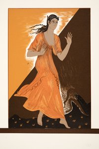 Pandora, kirjasta Prometheus kahleissa, jonka on kirjoittanut Aiskhylos, pub. 1941 (sabluunapainatus) tekijältä Francois-Louis Schmied