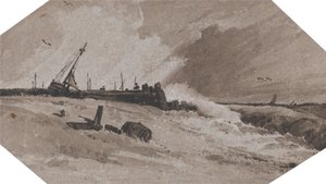 Laituri myrskyssä tekijältä Francois Louis Thomas Francia