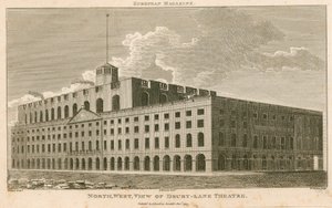 Luoteisnäkymä Drury Lane -teatterista Lontoossa tekijältä Francois Louis Thomas Francia