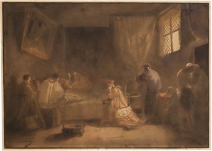Poussinin kuolema tekijältä Francois Marius Granet