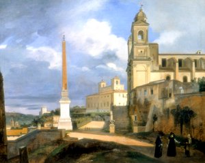 Vuorten kolminaisuus ja Medici-huvila, Rooma, 1808 tekijältä Francois Marius Granet
