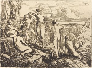 Diana ja hänen nymfinsä tekijältä Francois Nicolas Chifflart