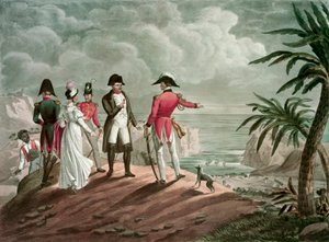 Bonaparte on St. Helena (teräskaiverrus) tekijältä Francois Nicolas Martinet
