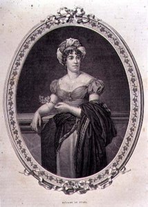 John Quartleyn kaivertama Madame de Staelin (1766-1817) muotokuva (kaiverrus)