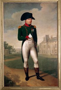 Napoleon bonaparten (1769-1821) muotokuva Malmaisonin linnan edessä (pukeutunut konsuliksi). Reuil Malmaisonissa (Hauts de Seine) vuonna 1804. François Gerardin (1770-1837) maalaus 1800-luvun Malmaison, musee du chateau - Täyspitkä muotokuva Naposta tekijältä Baron François Pascal Simon Gérard