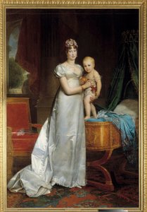 Impress Marie Louisen (1791-1847) ja Rooman kuninkaan muotokuva Francois Gerardin (1770-1837) maalaus 1813. Dim. 2,40 x 1,62 m. Versailles, Musee du Chateau - Keisarinna Marie Louisen (1791-1847) ja Rooman kuninkaan muotokuva. Francon maalaus tekijältä Baron François Pascal Simon Gérard