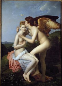Psyche ja Cupid, jota kutsutaan myös Psyykeksi, joka saa Cupidin ensimmäisen suudelman (öljy kankaalle tekijältä Baron François Pascal Simon Gérard