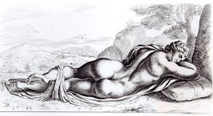 Hermafrodiitti Borghesen puutarhassa, n. 1653 tekijältä Francois Perrier