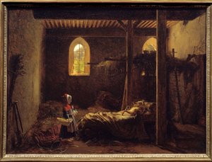 Punahilkka Kuva Charles Perraultin tarinasta Punahilkka isoäidiksi naamioituneen suden edessä. François Richard Fleuryn (1777-1852) maalaus 1800-luvun aurinko. 0,35x0,47 m. tekijältä Francois Richard Fleury