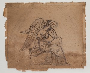 Allegorinen hahmo, noin 1825 (tussi ja liitu paperille). tekijältä Francois Rude
