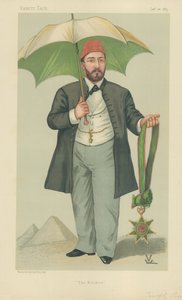 HH Mehemed Tewfik Pasha, Egyptin Khedive, Khedive, 20. tammikuuta 1883, Vanity Fair -sarjakuva tekijältä Francois Verheyden