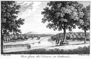 Näkymä Oatlandin terassilta, 1700-luku.