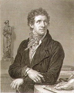 Antonio Canovan (1757-1822) muotokuva, kaiverrus William Henry Worthington (n. 1790-s. 1839) (kaiverrus) tekijältä Francois Xavier (after) Fabre