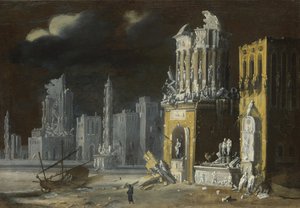 Upeat rauniot Pyhän Augustinuksen ja lapsen kanssa, 1623