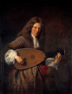 Lutisti Charles Moutonin (1626-1710) muotokuva Francois de Troyn (1645-1730) maalaus 1690 Su. 1,38x1,06 m