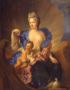 Kreivitär von Cosel ja hänen poikansa Venuksena ja Amorina, noin 1712-1715 (öljy kankaalle)
