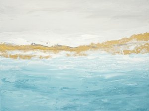 Abstrakti ”Blue Gold” -merimaisema tekijältä Françoise Wattré