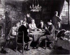 Reverie - Ääni kaukaisesta, kaiverrus Robert W. Macbeth (1848-1910) pub. Kirjailija: Thomas McLean tekijältä Frank (after) Dicksee