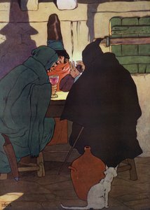 Kuvitus teokseen The Babes in the Wood (väri litho) tekijältä Frank Adams