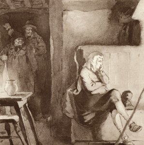 Kuvitus Matthew Arnoldin teokselle The Scholar-Gipsy (värilitho) tekijältä Frank Adams