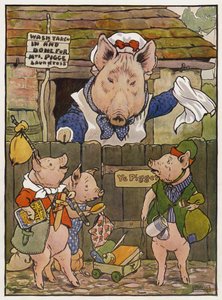 Kuvitus kolmelle porsaalle tekijältä Frank Adams