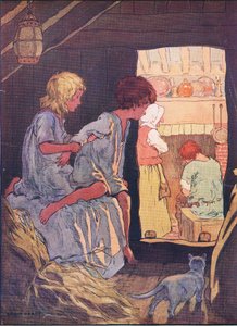 Lapset eivät voineet nukkua, kirjasta Hannu ja Kerttu, jonka on julkaissut Blackie & Son Limited, noin 1940. tekijältä Frank Adams