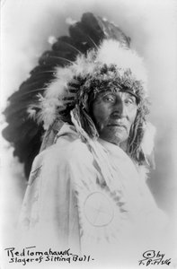 Red Tomahawk, Sitting Bullin tappaja, n. 1890-1910 (m/v kuva) tekijältä Frank Bennett Fiske