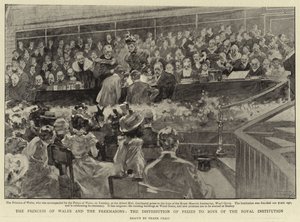 Walesin prinsessa ja vapaamuurarit, palkintojen jako kuninkaallisen instituutin pojille
