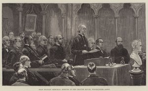 Dean Stanleyn muistokokous Westminster Abbeyn kappeliseurakuntatalossa.