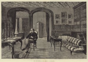 Lord Beaconsfield Hughendenin kirjastossaan
