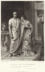 Caesar ja Calphurnia, Julius Caesar, II näytös, kohtaus II. tekijältä Frank Dicksee