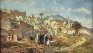 Arabien hautausmaa, 24. lokakuuta 1882 (akvarelli ja kynä paperille) tekijältä Frank Dillon