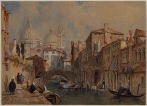 Näkymä Venetsiaan: Santa Maria della Saluten kupoli Da Mulan palatsin takaa katsottuna itään päin