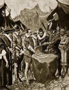 Stubbs on leikannut kätensä, 1521, kuvitus "Hutchinsonin tarinasta brittiläisestä kansasta", n. 1923